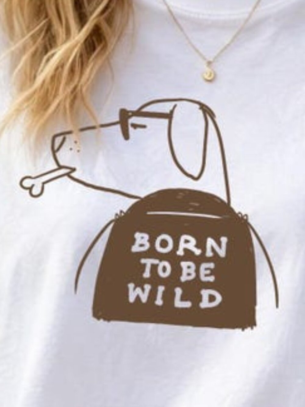 Born To Be Wild Dog Shirt, Funny Biker Dog Graphic Tee - Picture 2 of 4